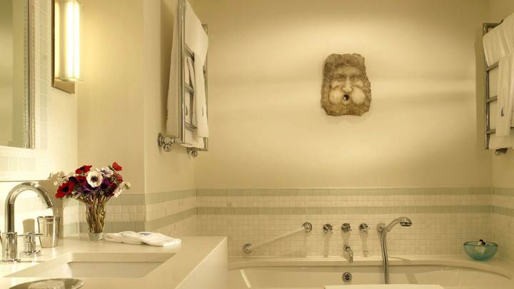 Cream Interior Of Clean Bathroom